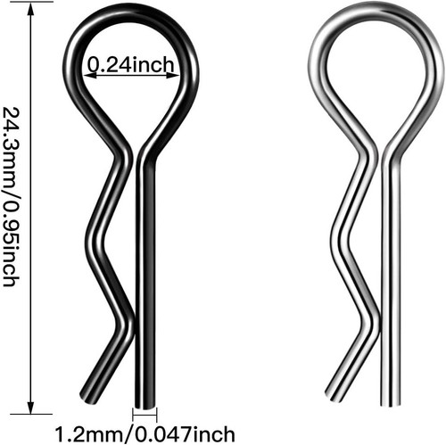 120 Pieces Universal RC Body Clips Car Silver and Black silver, black - Picture 4 of 7