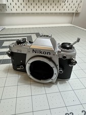 Nikon FG Silver 35mm SLR Film Camera Body with Nikon Motor Drive Winder