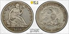 1886 PCGS Genuine - Fine Details Seated Liberty Half Dollar