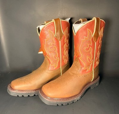Cowtown Handmade CT-1005 Men's 7D Western Work Boot Red/Brown Oil Resistant New 