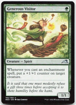 Generous Visitor 185 NM Kamigawa: Neon Dynasty Uncommon Magic: The Gathering