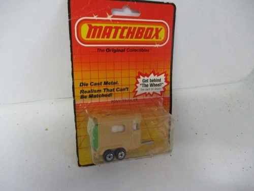 Matchbox Lesney Superfast SF43 Pony Trailer- beige & green door, blistercarded