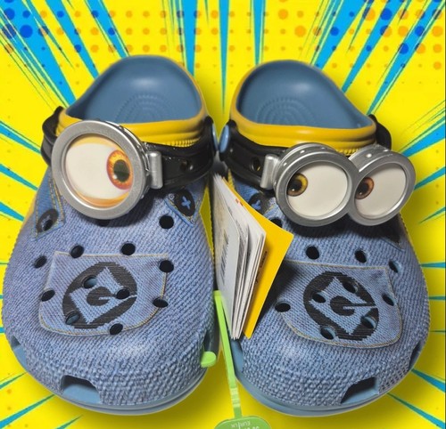 Crocs Minions Clogs jeansblau große Augen Unisex Herren 5 / Damen 7 - Neu mit Etikett