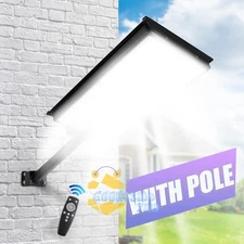 Commercial 3000W LED Outdoor Dusk to Dawn Solar Street Light Road Area Lamp+Pole