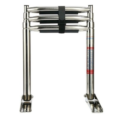 Amarine Made Boat Ladder, 3 Step Wide Steps Stainless Steel Telescoping Boat Lad