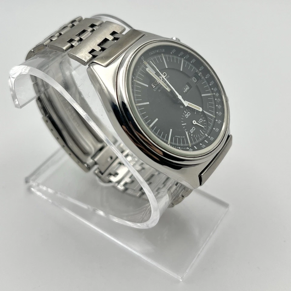 Cronógrafo automático Seiko Mini Jumbo 6139 7070 esfera negra vintage años 70 Foto 4 de 4