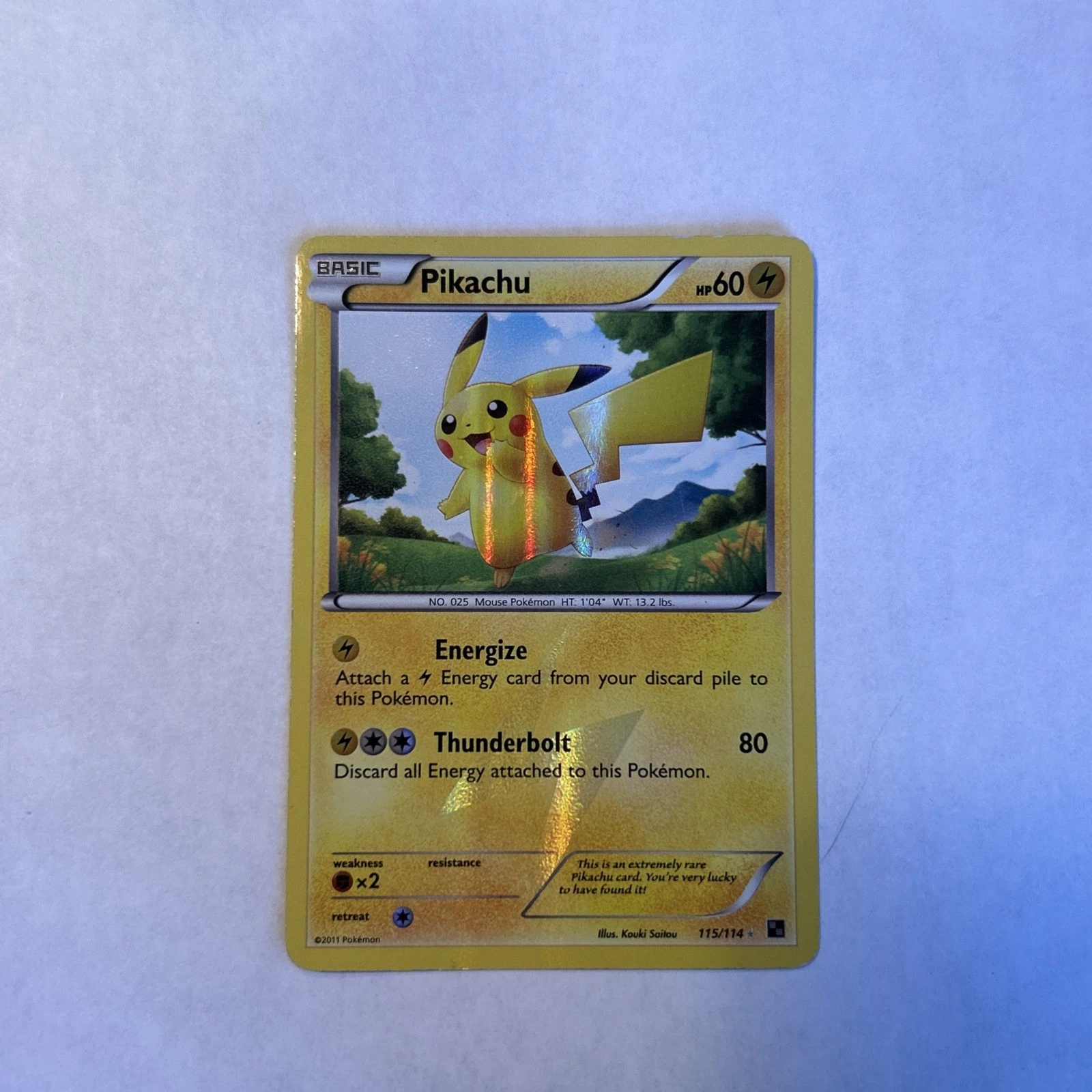 Pikachu - 115/114 - Pokemon Black and White Secret Rare Card