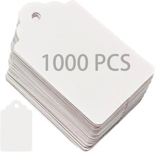 1000PCS White Blank Price Tags 1.75 1.093 in Durable Paper for Clothing,Retail