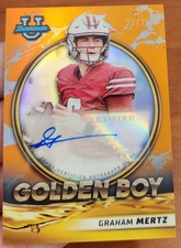 GRAHAM MERTZ 2021-22 BOWMAN UNIVERSITY RC GOLDEN BOY ORANGE REFRACTOR AUTO 25/25