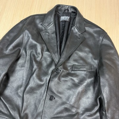 Vintage DKNY Donna Karan New York Leather Jacket Size Large 92