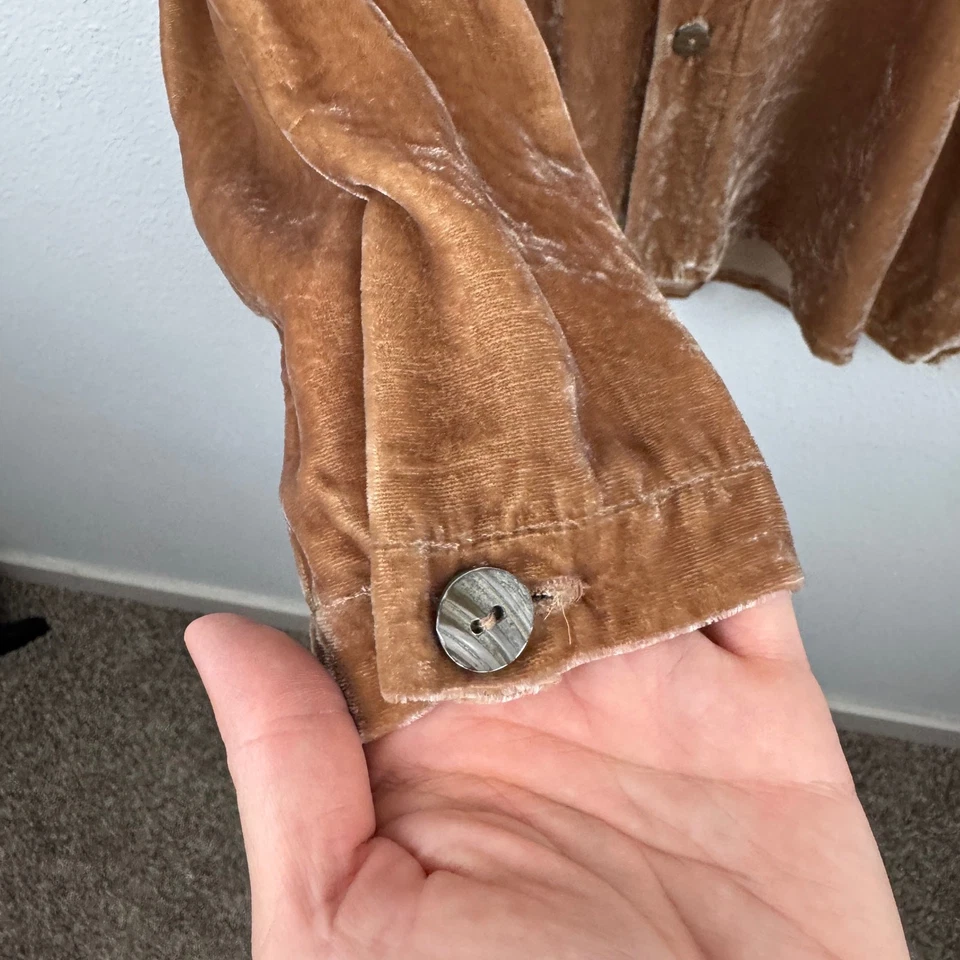 Dosa Silk-Blend Velvet Tunic Size 3 Copper Long Sleeves - Image 2 of 4