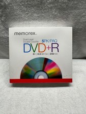 Memorex Dual Layer Double Couche 5Pk DVD+R New In Package NIP