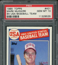 1985 Topps Rookie Mark McGwire USA Baseball Team Card #401 PSA 10 GEM MT Vintage