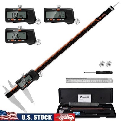 Digital Caliper 12'' Stainless Steel Measuring Tool Large LCD Auto Off Accurate