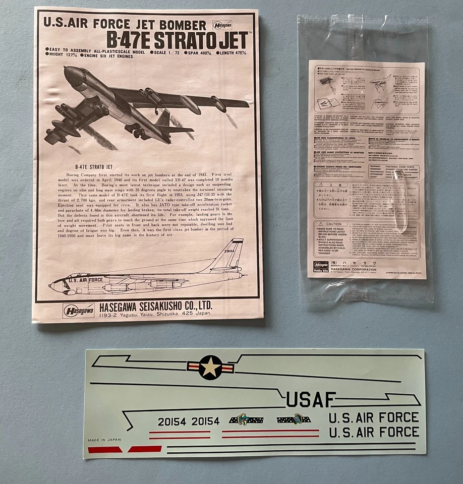 HASEGAWA #K7 1/72 BOEING B-47E STRATOJET early 6-jet USAF Cold War bomber NORSRV - Image 3 of 4