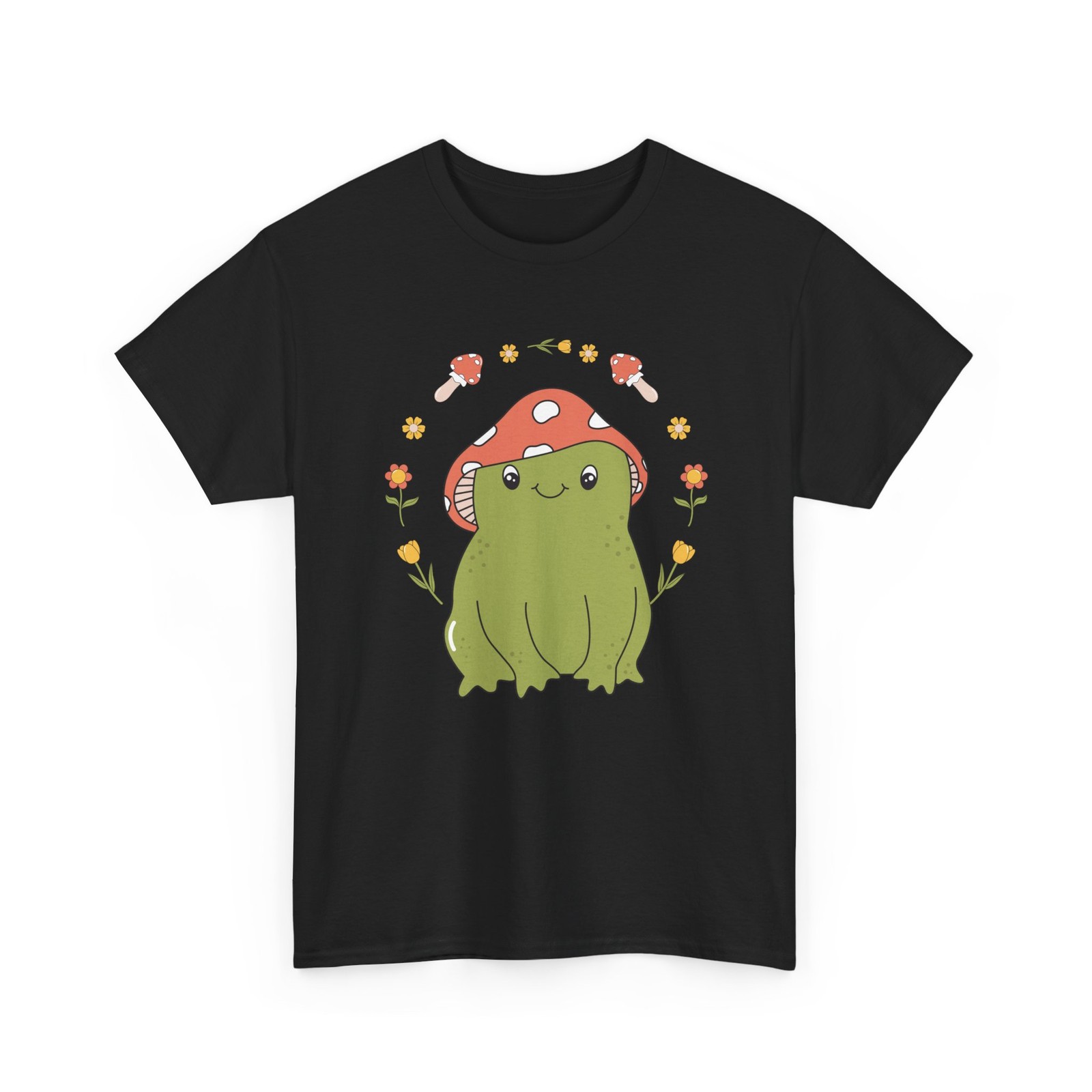 Kawaii Frog Mushroom Hat Shirt, Cottagecore Mushroom Lovers Women Men Shirt