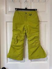 Lands End Kids Squall waterproof insulated winter Pants in lime green color Sz 4