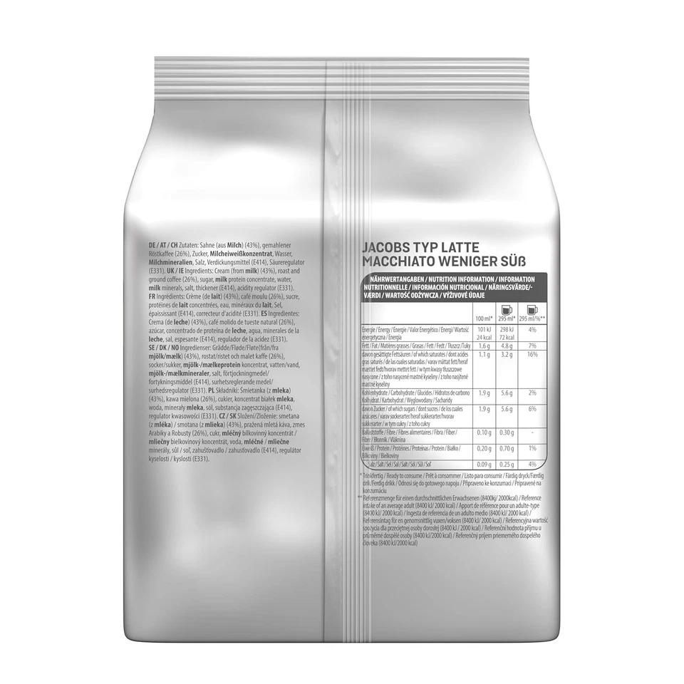 Tassimo Jacobs Type Latte Macchiato Capsules Less Sweet 5 x 8 Pads 40 Coffee Cap - Bild 2 von 4