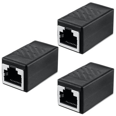 RJ45 Coupler 3-Pack, Ethernet Female to Female Connector for Cat7/Cat6/Cat5e ...