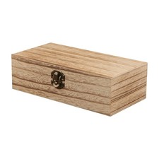 Wooden Natural Finish Keepsake Chest Storage Boxes With Hinged Lid/Locking Clasp