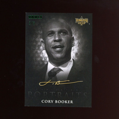 CORY BOOKER 2020 DECISION VAULT CANDIDATE PORTRAITS GREEN #CP8 SP #2/3