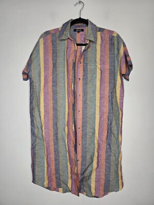 chinese dress ladies Madewell women's Daphne striped linen dress in mauve XS – Makenna's Threads main image 1