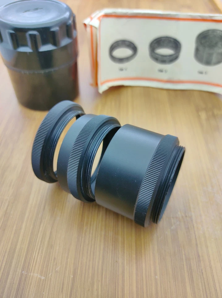 Juego de 3 ANILLOS MACRO SOVIÉTICOS / ANILLOS DE EXTENSIÓN - M42 montura de lente URSS Foto 2 de 4