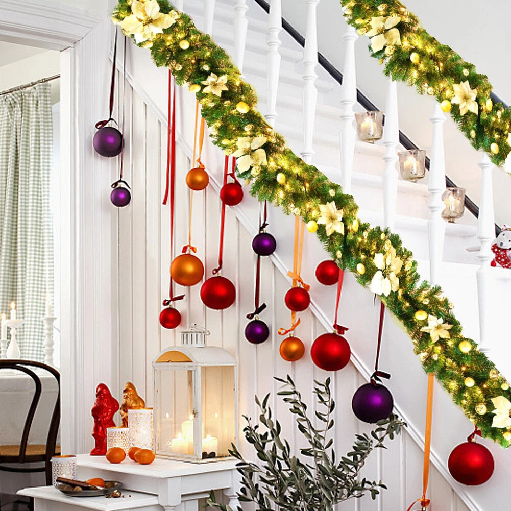 Christmas Garland Battery Operated Gifts 2.7m for Front Door