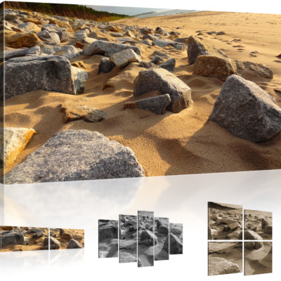 Steine am Strand Wandbild Landschaft Leinwanddruck