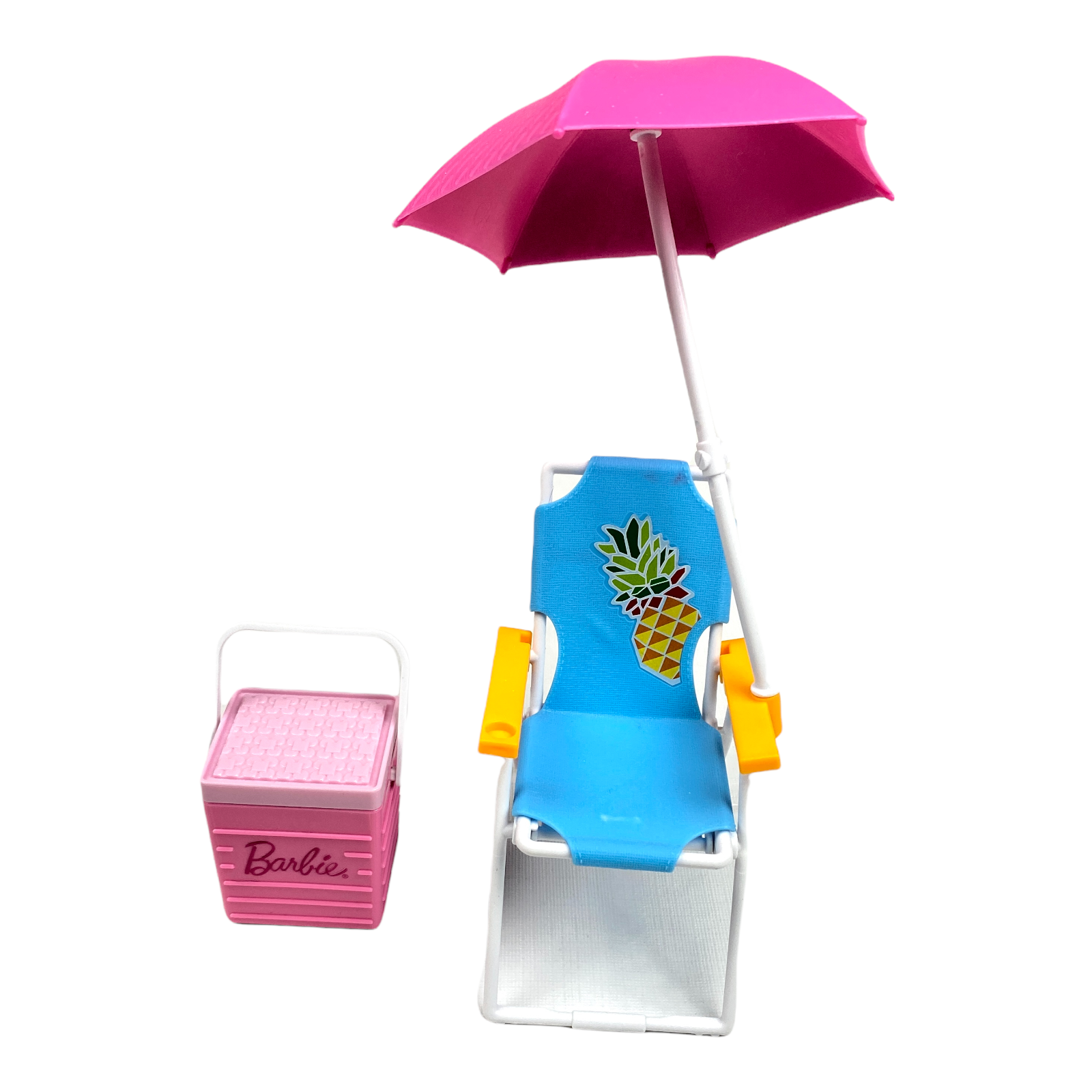 Mattel Barbie Picnic Poolside Fun Outdoor Beach Chair Umbrella C