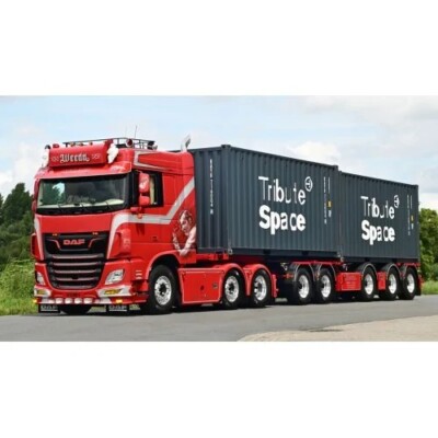 WSI 01-3628 DAF XF Traktor 6X2 & Kombi Trailer 2+3 Achsen & 2 X 20 FT Weeda