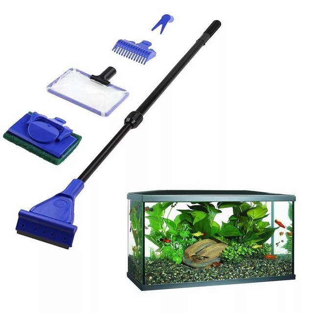 5in1 Fish Tank Cleaning Tool Set Aquarium Algae Vacuum Gravel Cleaner