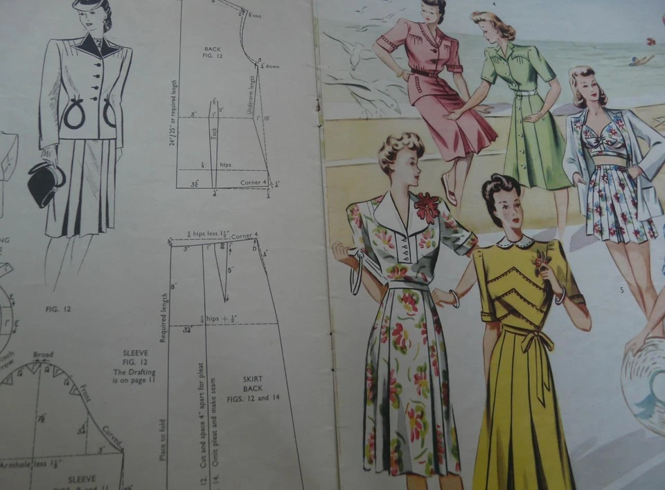 vintage Haslam system of dresscutting pattern softbook  no 16 1940s springsummer - Image 3 of 3