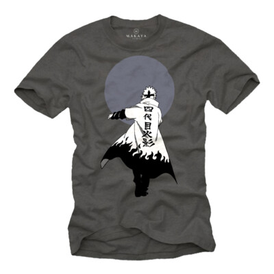 Vitage Japan Anime Nerd Herren T-Shirt mit Naruto - Männer Gamer Comic Shirt