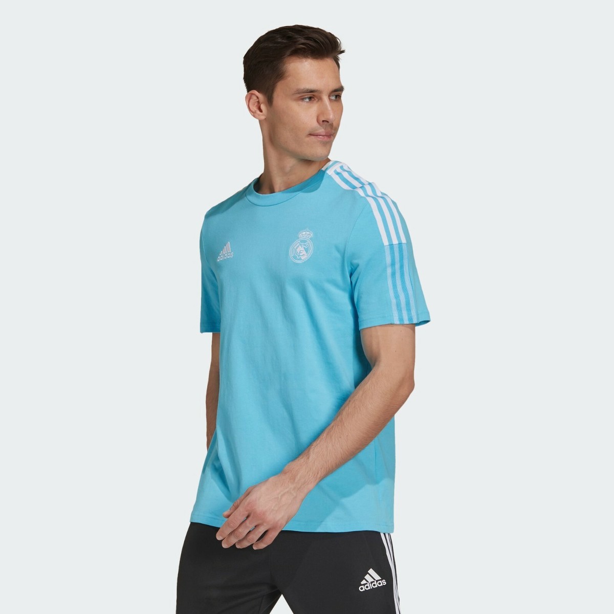 【楽天ランキング1位】 Real Madrid CF Jersey Style Tee Adidas Kit Cyan Powder Blue ウェア