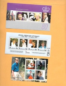 GIBRALTAR-SOUVENIR SHEETS ROYAL FAMILY QUEEN ELIZABETH, DIANA,PRINCE WILLIAM