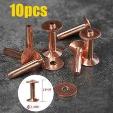 10x Solid Copper Rivets Burrs Fasteners Permanent Leather Saddlery Tack Repair#s