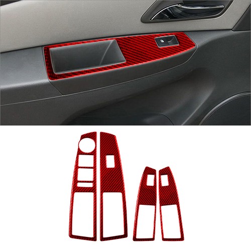 29-Piece Red Carbon Fiber Interior Trim Cover Kit For Chevy Cruze 2009-2015