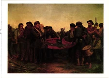 Oversized Postcard Furling the Flag 1865