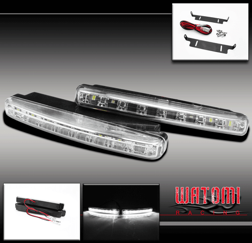 UNIVERSAL 8-LED WHITE 6" EURO DRL DAYTIME RUNNING HEAD FOG LIGHTS SUBARU PONTIAC - Picture 1 of 2