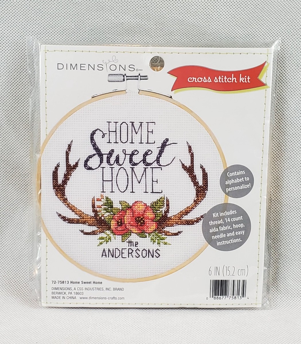 Dimensions Counted Cross Stitch HOME SWEET HOME WITH HOOP Cross Stitch Kit  2021