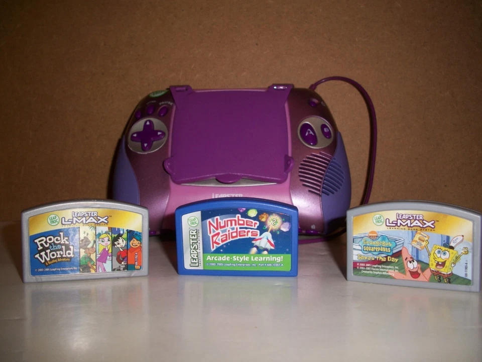 LEAP FROG LEAPSTER HANDHELD L-MAX LEARNING GAME SYSTEM 3 FREE GAMES EDUCATIONAL - Image 3 of 3