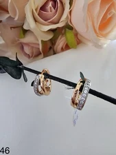 Aretes dorados con Piedras (joya Laminada En Oro 18k) 