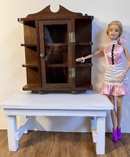 1:6 Curio Cabinet for Barbie Size Doll Furniture Wooden
