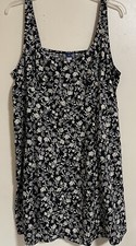 NWOT Old Navy Bodice Cami Dress Black Disty Floral Women’s Size XXL