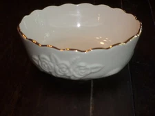 Beautiful Lenox 4.5 Rose Blossom Bowl 24k Gold Trim Original Box COA #092384