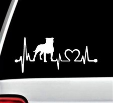 Pitbull Heartbeat Car Decal Pit Bull Lifeline Window Sticker K1024