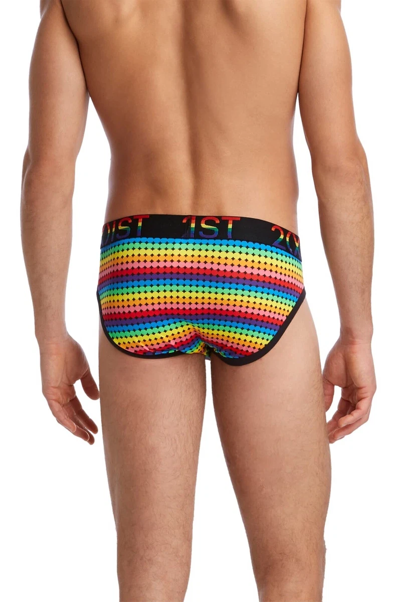 NEW 2xist Pride No-Show Briefs - Multicolor / Rainbow - Small