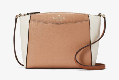 New Kate Spade Monica Pebbled Leather Crossbody Light Fawn