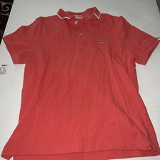 Genuine LACOSTE Slim Fit Short Sleeve Cotton Polo Shirt argue Peach Orange